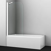 Шторка для ванны WasserKRAFT 35P01-80WHITE Fixed Leine 35P неподвижная, прозрачное стекло
