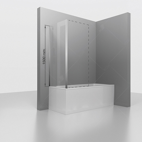 Боковая панель RGW 35225207-21 Screens Z-052, 150 см для душевой двери, профиль хром снят с производства