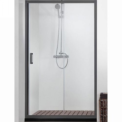 Душевая дверь Aquatek AQ ARI RA 12020BL 120 см, прозрачное стекло, профиль черный