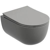 Унитаз Ceramica Nova CN6063MH Modena Rimless подвесной, 35.5х49 см, глубокий смыв, с ультра тонкой крышкой-сиденьем, антрацит матовый Унитаз Ceramica Nova CN6063MH Modena Rimless подвесной, 35.5х49 см, глубокий смыв, с ультра тонкой крышкой-сиденьем, антрацит матовый