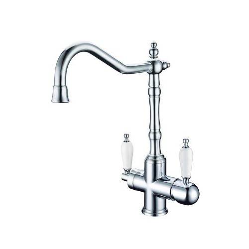 Смеситель для кухни с краном Boheme TRADIZIONALE CHROMO CRYSTAL 113-SW Смеситель для кухни с краном Boheme TRADIZIONALE CHROMO CRYSTAL 113-SW