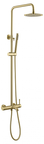 Душевая система Boheme 468-MG Uno со смесителем/верхним душем, латунь, золото матовое
