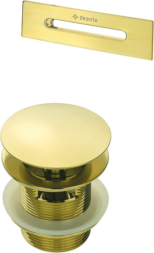 Набор аксессуаров Deante KYY_R10B для ванны - клапан и перелив, брашированное золото Набор аксессуаров Deante KYY_R10B для ванны - клапан и перелив, брашированное золото