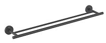 Полотенцедержатель Aquatek AQ4230MB Оберон двойной 600 мм, черный матовый