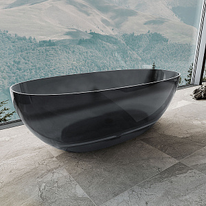 Ванна Vincea VBT-6T01B прозрачная 170х75х55 см, черный