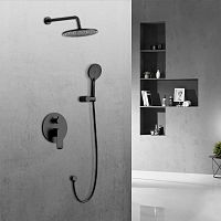 Душевой комплект Vincea VSFW-1E1MB Esse, 2 режима, ограничитель давления Hi Box, черный