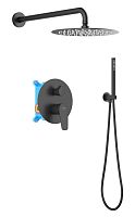 Душевой комплект Aquatek AQ1172MB Бетта Set 3 в 1, черный матовый