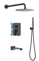 Душевой комплект Aquatek AQ1273MB Оберон Set 4 в 1, черный матовый