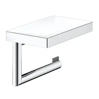 Держатель Keuco 12873019000 Reva для туалетной бумаги, с полкой, хром