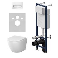 Комплект: Унитаз, Инсталляция, Кнопка смыва AM.PM LIKE IS110301.801901