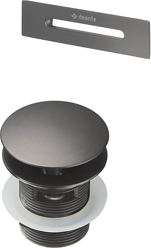 Набор аксессуаров Deante KYY_D10B для ванны - клапан и перелив, Titanium (титан)