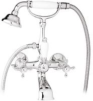 Смеситель Cezares GOLF-VD-01-M для ванны, с ручным душем, хром/ручки металл