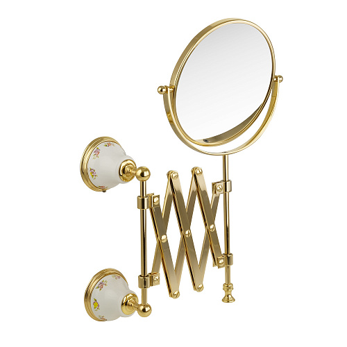 Зеркало Migliore 17695 Provance оптическое пантограф (3Х), с декором/золото купить недорого в интернет-магазине Керамос