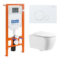 Инсталляция с подвесным унитазом BelBagno GENOVA BB1102CH/BB1102SC/BB002-80/BB014-SR-BIANCO