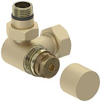 Вентиль Сунержа 022-1406-1234, 3D, левый, (под шестигранник) G 1/2" НР х G 3/4" НГ, матовая шампань