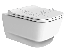 Сет № 1859 88.0001, Унитаз подвесной (Белый) + 88.0002, Сиденье для унитаза (Белый)