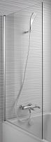 Шторка на ванну Jacob Delafon E6D042-BL STRUKTURA, стекло 6 мм, прозрачное, профиль черный /140х80/