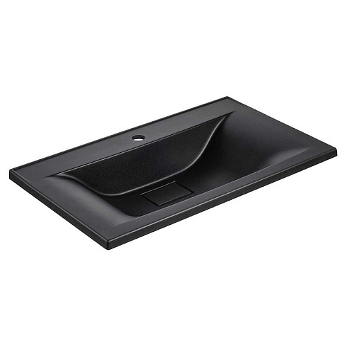 Раковина Vincea VCB-3M750B из кварцевого камня, 75х45 см, черный матовый