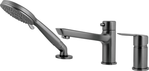 Смеситель Deante BQA_D13M Arnika на борт ванны на 3 отверстия, Titanium (титан)