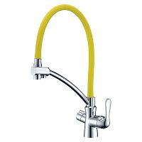 Смеситель Lemark LM3070C-Yellow Comfort для кухни, с подключением к фильтру с питьевой водой, хром,желтый