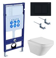 Комплект Aquatek SET Лира-012 4 в 1: рама Standard INS-0000012 + крепеж KKI-0000002 + кнопка KDI-0000012 + унитаз AQ1155-00 с крышкой-сиденьем Soft-close, белый