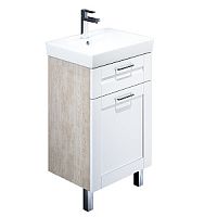 Тумба с умывальником для ванной комнаты, напольная, белая/под дерево, 50 см, Sena, IDDIS, SEN50W1i95K