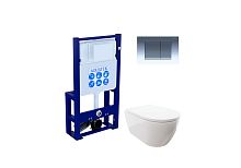 Унитаз с бачком скрытого монтажа и клавишей смыва Aquatek Поларис SET AQUATEK ПОЛАРИС-010