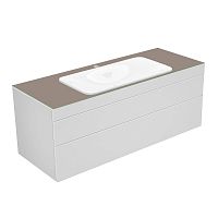 Тумба Keuco 31583730100 Edition 400 под умывальник 140х53.5 см, белый/стекло матовое трюфель