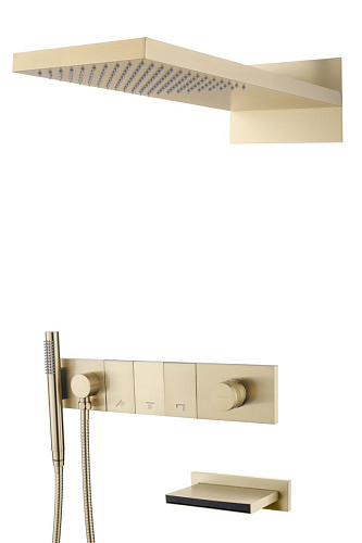 Встроенная душевая система 55х45х140 см Boheme ZODIAC 132-2-G золото Встроенная душевая система 55х45х140 см Boheme ZODIAC 132-2-G золото