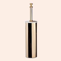TW Harmony 020, ёршик напольный в металлической колбе, цвет держателя:  белый/золото,TWHA020bi/oro