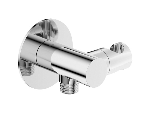 Кронштейн Deante NQS_057K Silia для подключения шланга с держателем для лейки, хром Кронштейн Deante NQS_057K Silia для подключения шланга с держателем для лейки, хром