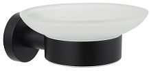 Мыльница Aquatek AQ4003MB Вега, черный матовый/стекло матовое белое
