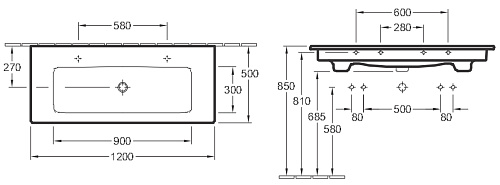 Раковина на тумбу Villeroy & Boch AG Venticello 4104CG01 купить недорого в интернет-магазине Керамос Раковина на тумбу Villeroy & Boch AG Venticello 4104CG01 купить недорого в интернет-магазине Керамос