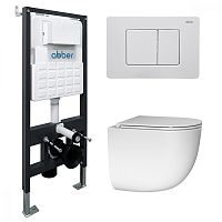 Инсталляция с подвесным унитазом Abber BEQUEM AC1132TC-AC0105-AC0120MW