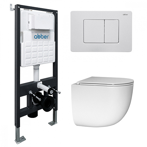 Инсталляция с подвесным унитазом Abber BEQUEM AC1132TC-AC0105-AC0120MW купить недорого в интернет-магазине Керамос Инсталляция с подвесным унитазом Abber BEQUEM AC1132TC-AC0105-AC0120MW купить недорого в интернет-магазине Керамос