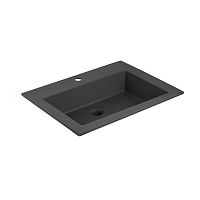 Раковина Vincea VCB-13600B из кварца, 60х48 см, черный матовый