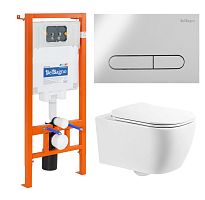 Инсталляция с подвесным унитазом BelBagno GENOVA BB1102CH/BB1102SC/BB002-80/BB005-PR-CHROME