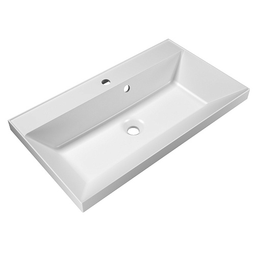 Раковина BelBagno BB800/450-LV-MR-AST из литьевого мрамора 80х45 см, белая