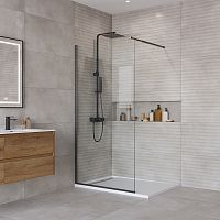 Душевая перегородка BelBagno Kraft KRAFT-L-1-90-C-NERO Душевая перегородка BelBagno Kraft KRAFT-L-1-90-C-NERO