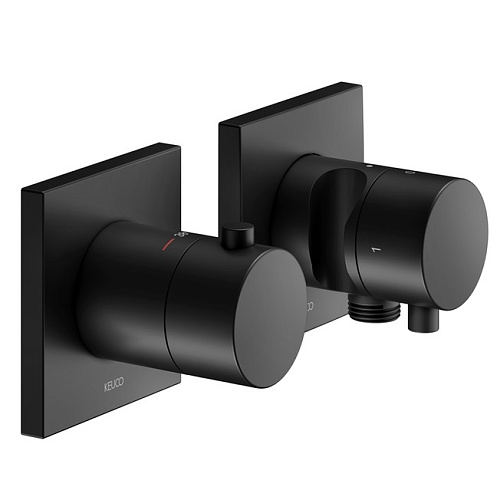Смеситель Keuco 51153371222 Edition 11 с термостатом для встройки, черный матовый Смеситель Keuco 51153371222 Edition 11 с термостатом для встройки, черный матовый