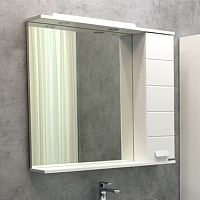 Зеркальный шкаф Comforty 00-00001641 Модена с подсветкой 90х80 см, белый
