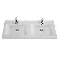 Раковина Cezares CZR-1200/480-2-LV-MR-ECO Eco из искусственного мрамора с двумя чашами, 120x48 см, белый