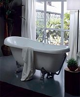 Ванна Kerasan Retro 1055 90, цвет белый, сифон и слив-перелив в комплекте, ножки хром, 170х77