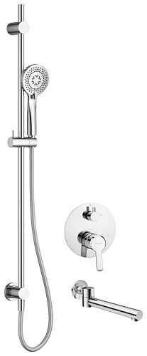 Набор Deante NAC_09QA Arnika для душа скрытого монтажа с изливом для ванны, хром Набор Deante NAC_09QA Arnika для душа скрытого монтажа с изливом для ванны, хром