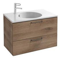 Мебель для раковины-столешницы Jacob Delafon EB2520-R9-E52, 60 см, меламин, 2 ящика, дуб табак, ручки черный