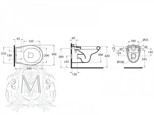Унитаз подвесной Migliore ML.IMP-25.340.BI Унитаз подвесной Migliore ML.IMP-25.340.BI