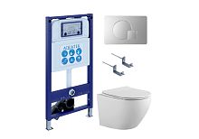 Комплект: Унитаз, Инсталляция, Кнопка смыва Aquatek ЕВРОПА SET AQUATEK ЕВРОПА-068 4в1