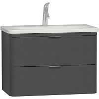 Тумба Vitra 56146 Nest Trendy с раковиной 80х45 см, подвесная, Anthracite (антрацит) Тумба Vitra 56146 Nest Trendy с раковиной 80х45 см, подвесная, Anthracite (антрацит)