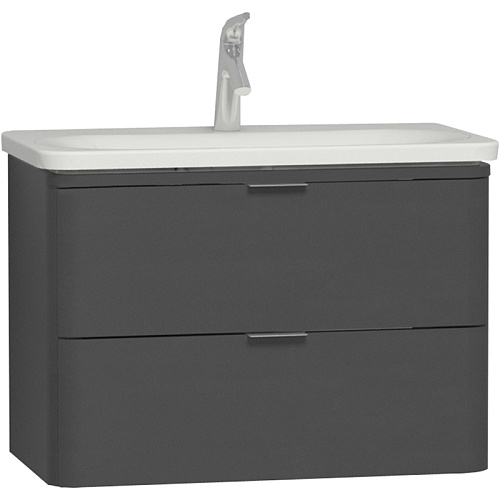 Тумба Vitra 56146 Nest Trendy с раковиной 80х45 см, подвесная, Anthracite (антрацит) Тумба Vitra 56146 Nest Trendy с раковиной 80х45 см, подвесная, Anthracite (антрацит)