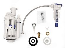 Смывной механизм GSI BPCDF для бачка, двойной 3/6 л, хром/белый